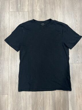 VINCE Men's Slub Cotton Crew-Neck Designer T-Shirt Size Medium, Black